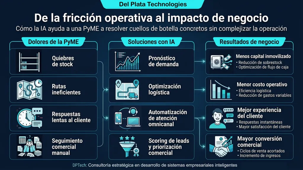 Ejemplos de cómo transformar problemas operativos en soluciones con IA y resultados medibles